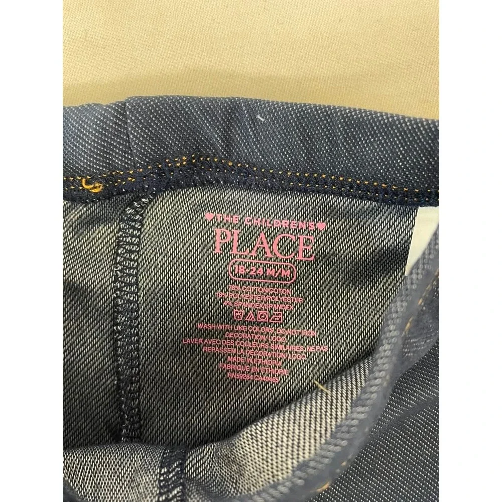 The Childrens Place Girls 18-24M Leggings 3-Pack Navy Grey Denim Look 3020132